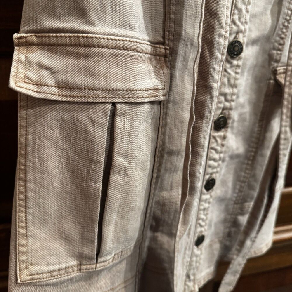 Anthropologie Pilcro Denim Button-Front Mini Dress Neutral Color US Size 6 NWT - Picture 14 of 16